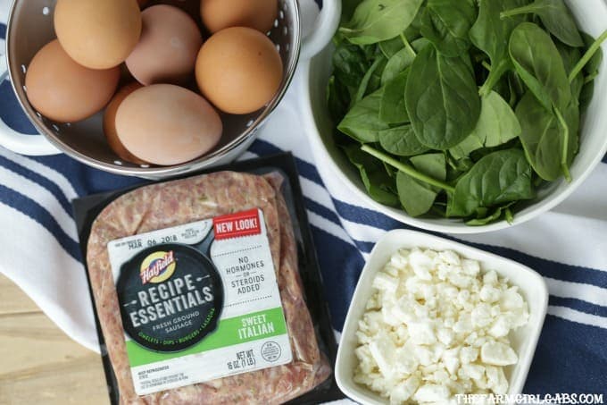 Serve this easy Hatfield Sausage, Spinach & Feta Frittata recipe for your Easter Brunch. #Ad #HatfieldEaster #breakfastrecipe #brunch