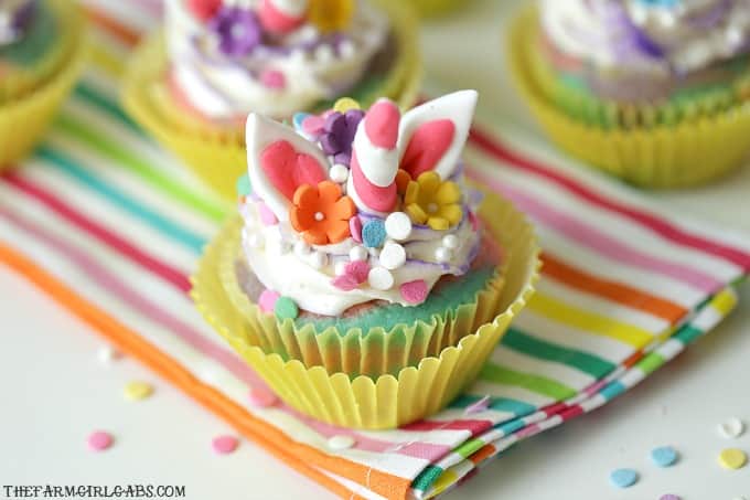 Rainbows and Unicorns collide to make these adorable Rainbow Unicorn Cupcakes. These magical cupcakes are perfect to serve at your next party.