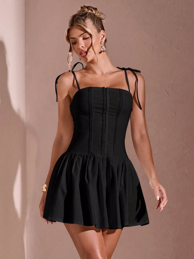 Spaghetti Strap Pleated Bubble Dress Dress - Image 5