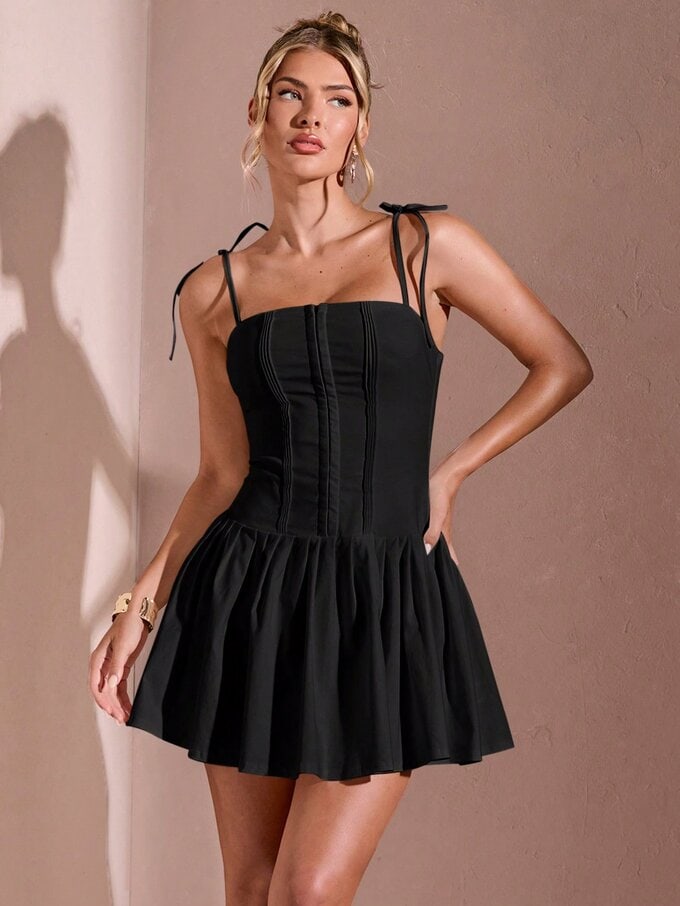Spaghetti Strap Pleated Bubble Dress Dress - Image 8