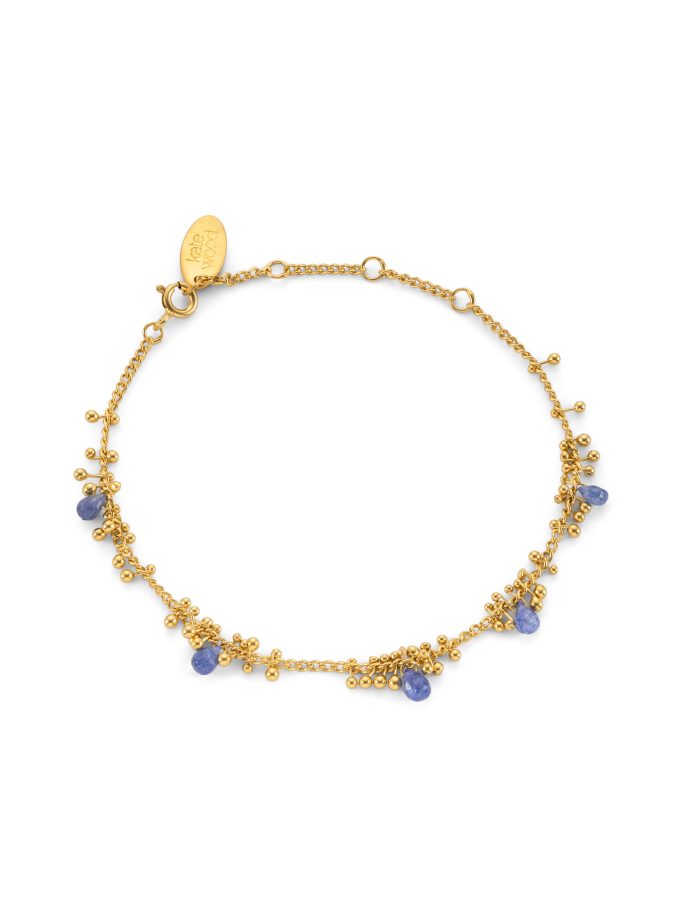 Sapphire and gold plated silver bracelet