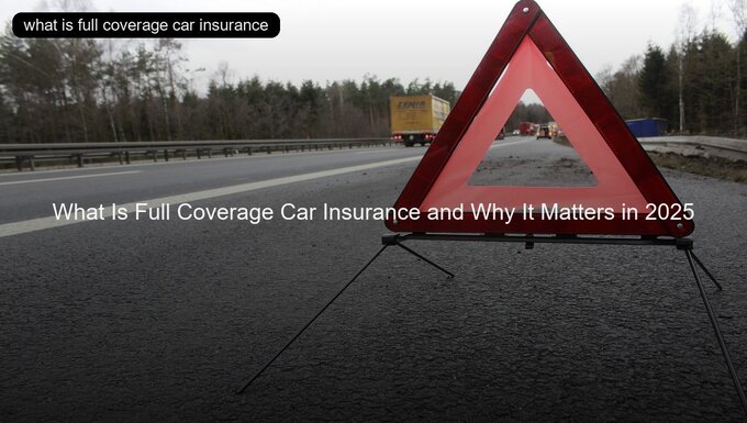 Illustration showing full coverage car insurance protecting a vehicle in 2025.