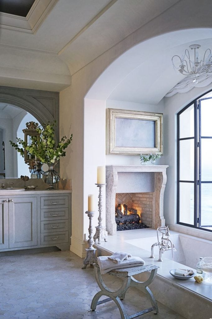 fireplace decorating ideas 57 Easy Fireplace Decorating Ideas That’ll Look Stylish All Year Long 1433181084 bath1 681x1024