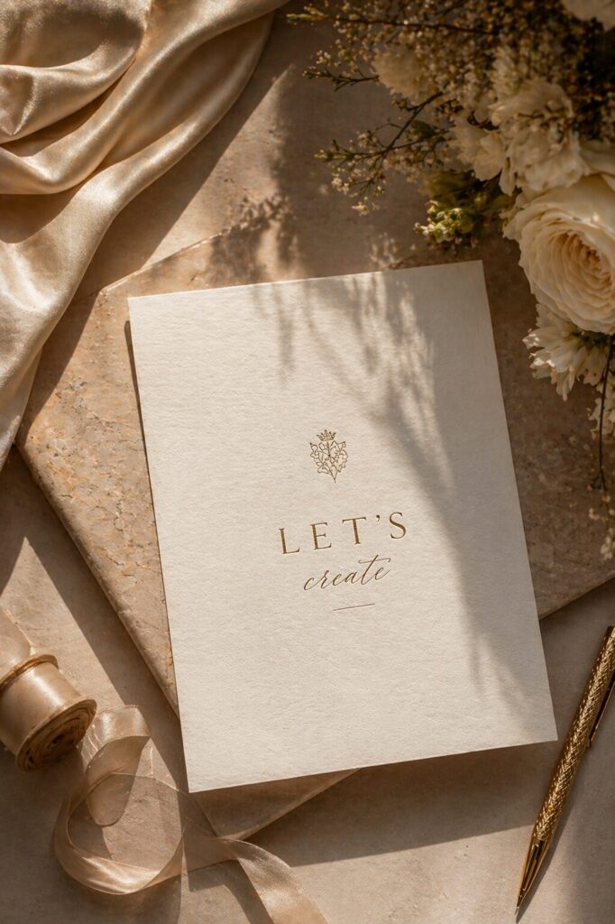 Elegant wedding invitation suite for luxury Mallorca wedding