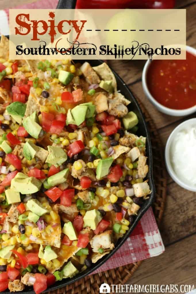 Rev up your taste buds while watching the race with these Spicy Southwestern Chicken Skillet Nachos. AD #RaceDayRelief