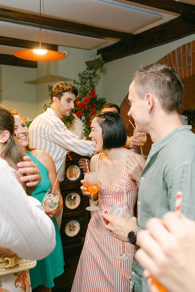 Wedding guests enjoying an authentic Italian celebration