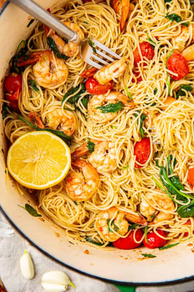 garlic butter shrimp pasta