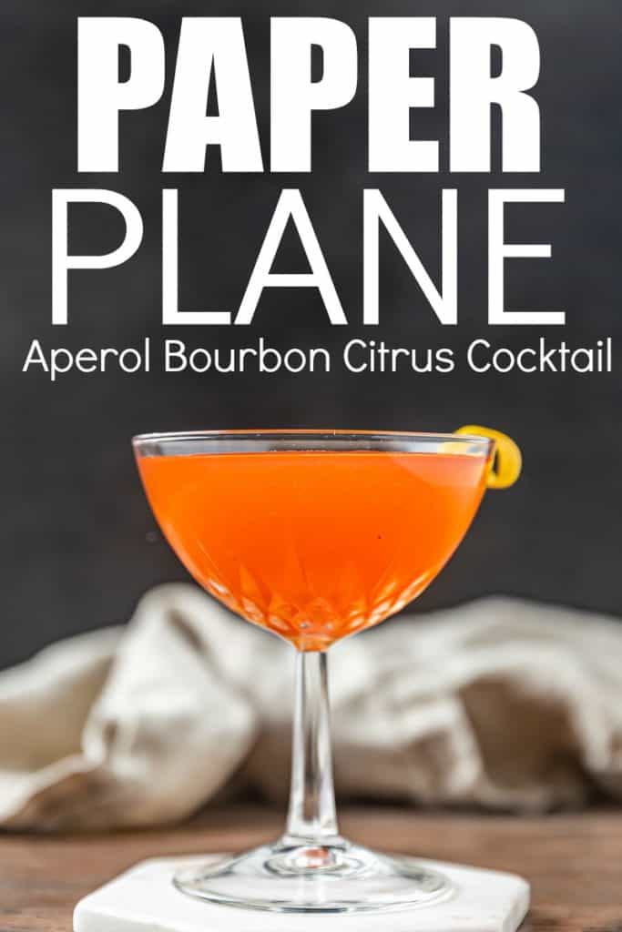 Paper Plane, Aperol Bourbon Cocktail recipe with Citrus and Amaro