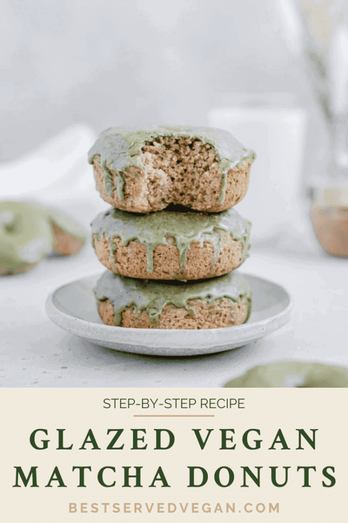 Baked matcha glazed donut recipe pin.