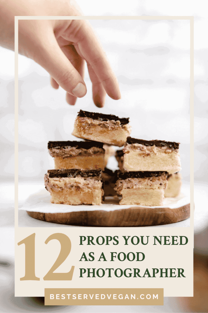 Food photography props Pinterest pin.