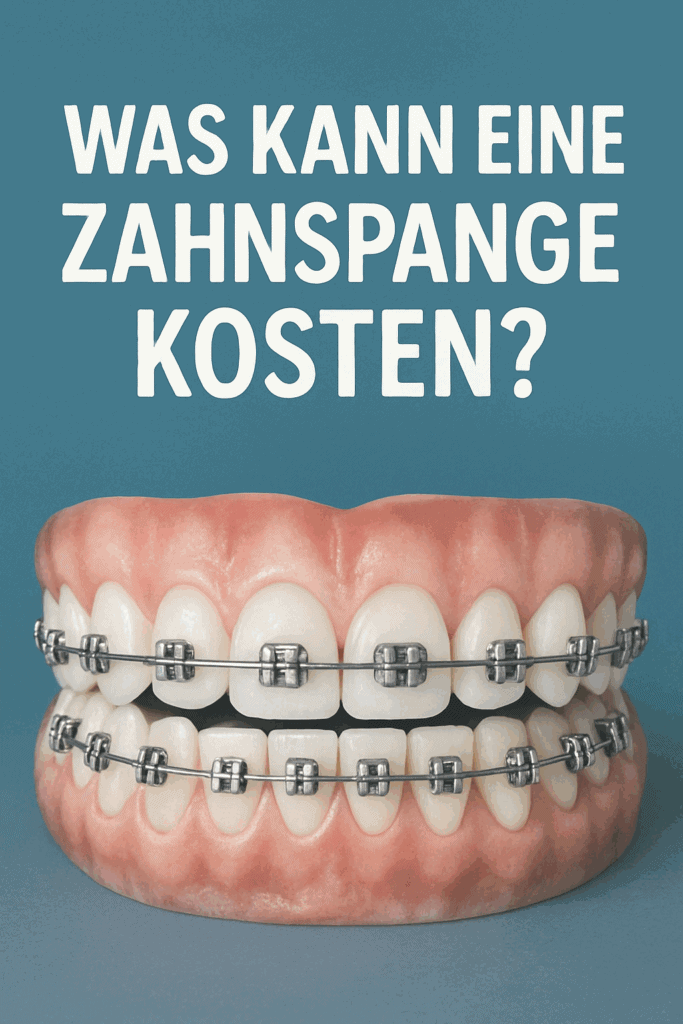 Modell eines Gebisses mit festsitzender Zahnspange – Symbolbild für Zahnspangen-Kosten und kieferorthopädische Behandlungen.