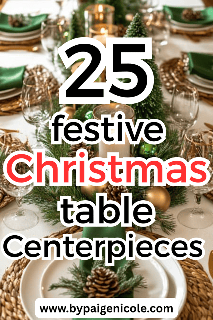 By Paige Nicole presents 25 festive Christmas table centerpieces to inspire your holiday decor.