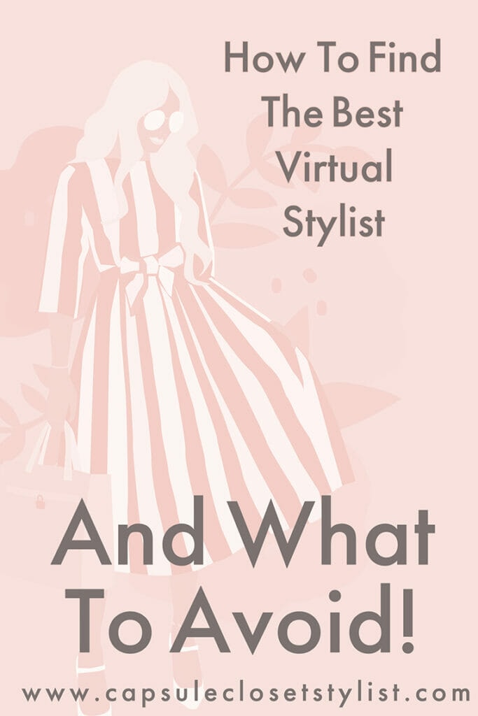 pink coloured woman with text 'How to find a virtual stylist and what to avoid.