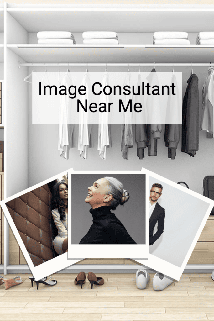 three polaroids of stylish people on a background of a capsule wardrobe