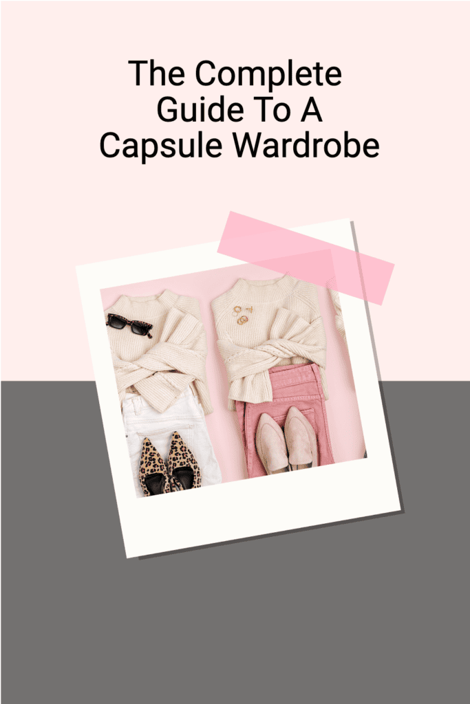 A polaroid of a capsule wardrobe