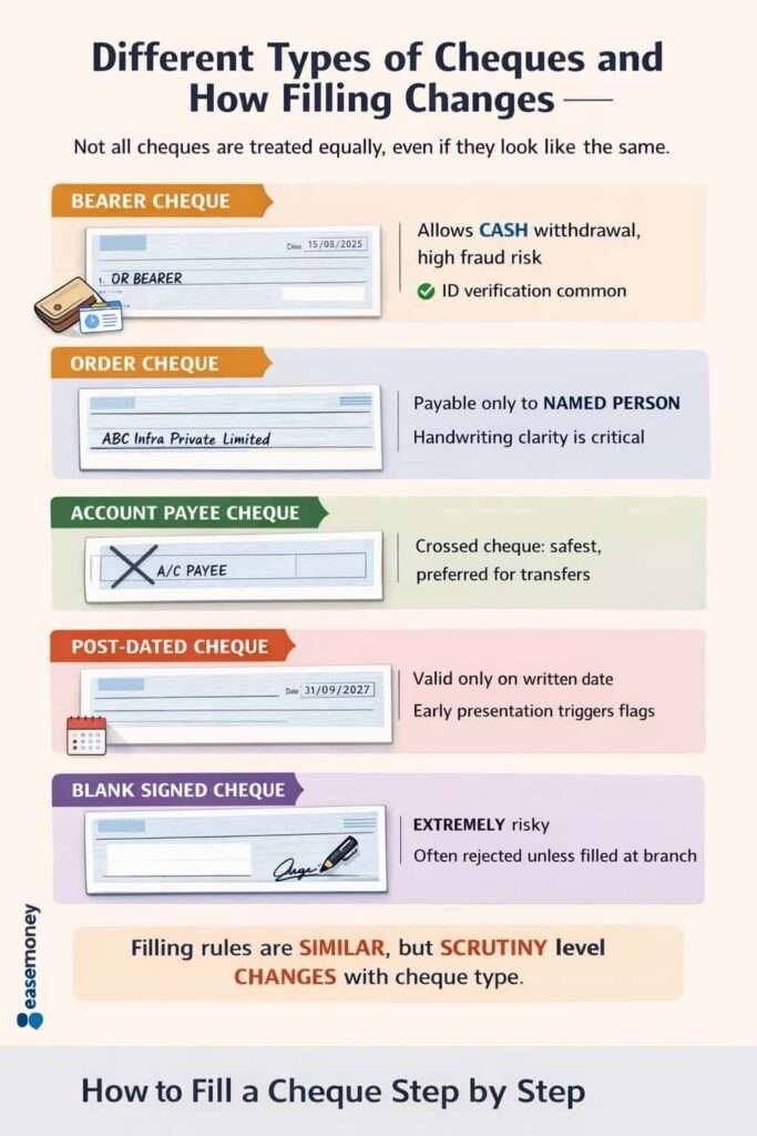 Cheque Filling Process: All Banks, Self, Other, or RTGS 2026