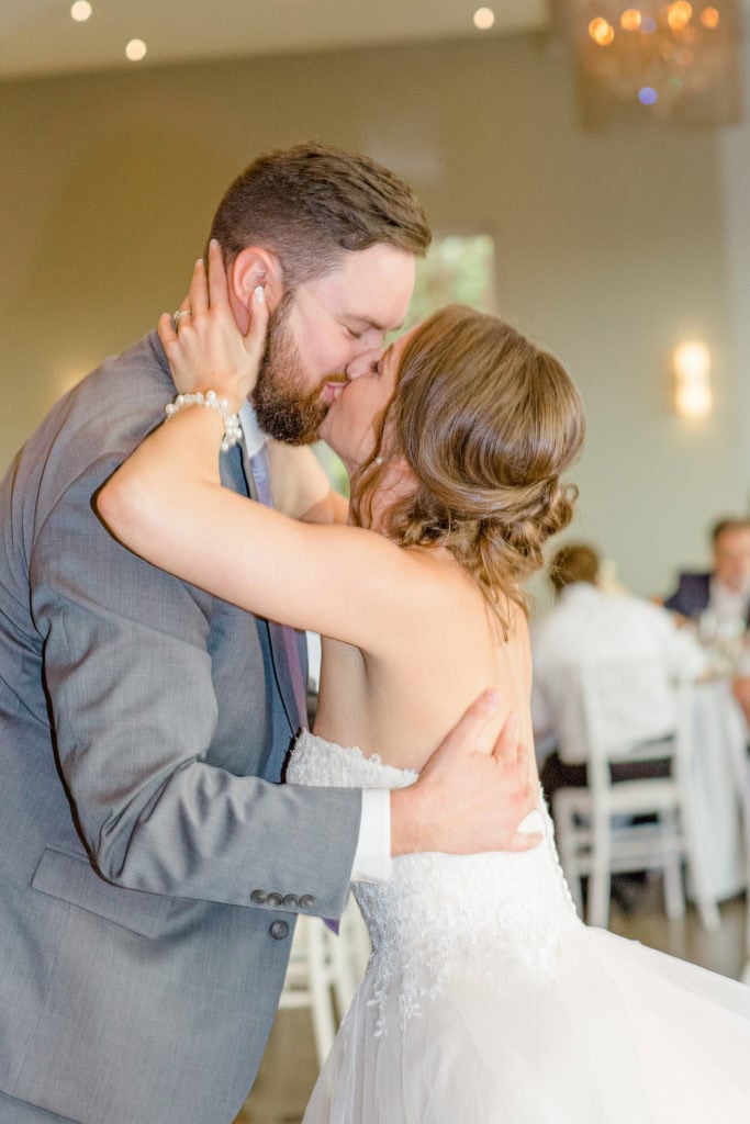 Grand Entrance Kissing - Bride and Groom - Lavender Rain Inspired Wedding - Le Belvedere- Grey Loft Studio- Ottawa Wedding Photographer - Affordable - Cheap - Fine Art - Best - Kanata Photographer - Wedding Videographer Ottawa - Light and Airy - Beautiful - Timeless - Organic Photographer Carp - Stittsville