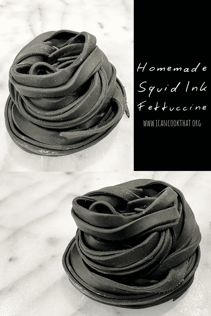 Homemade Squid Ink Fettuccine