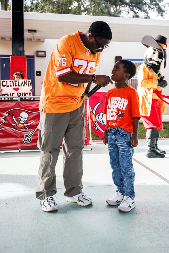 DJ Ekin with a young chap at the PepRally