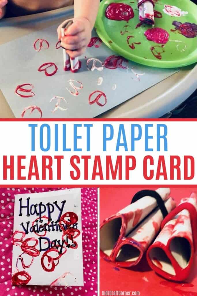 Toilet Paper Roll Heart Stamp Card - Kidz Craft Corner