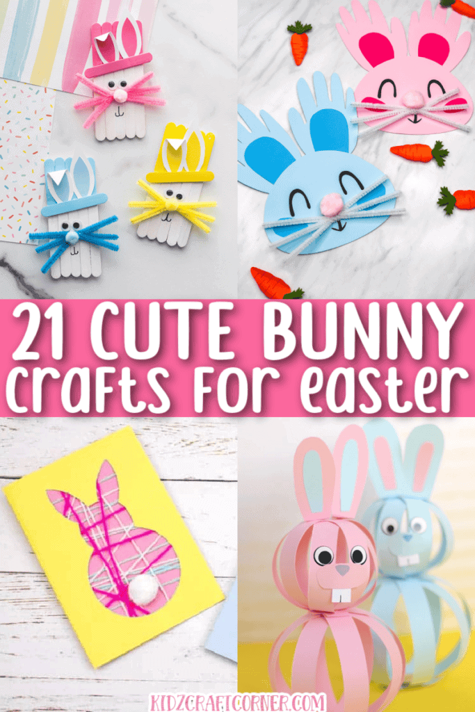 pin collage of Easter bunny crafts