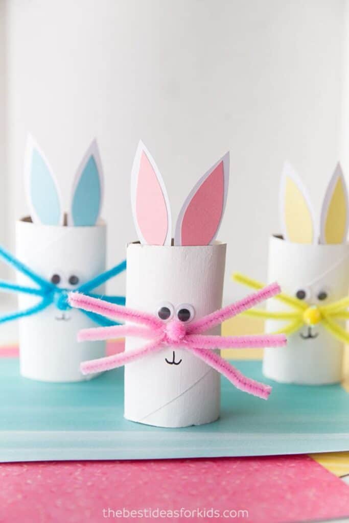 bunnies made out of toilet paper rolls