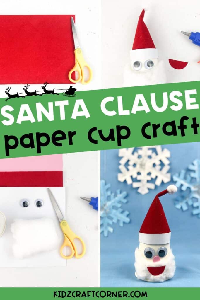 paper cup santa claus craft