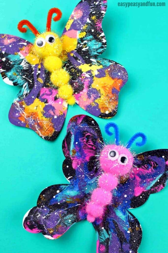 butterfly craft with galaxy painted wings