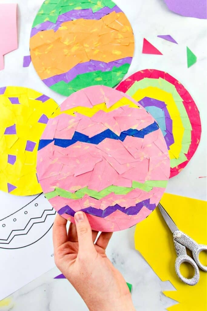 paper mosaic easter egg craft