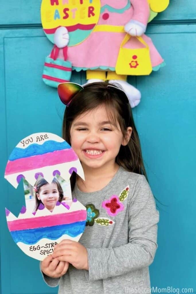 DIY Easter egg card using child's photo