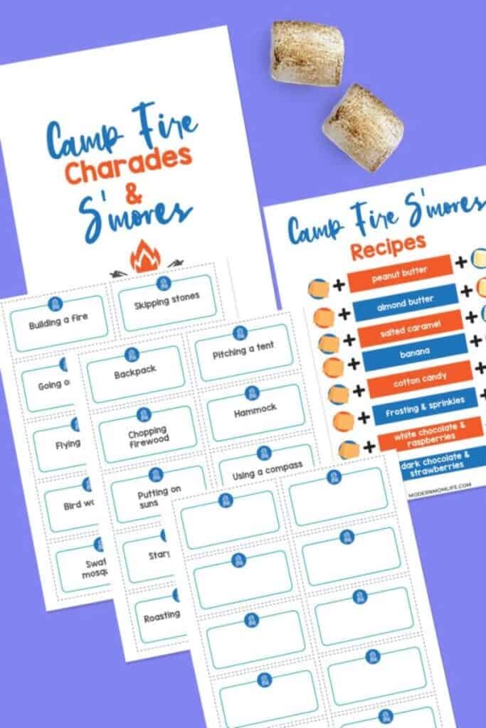 printable camping charades game