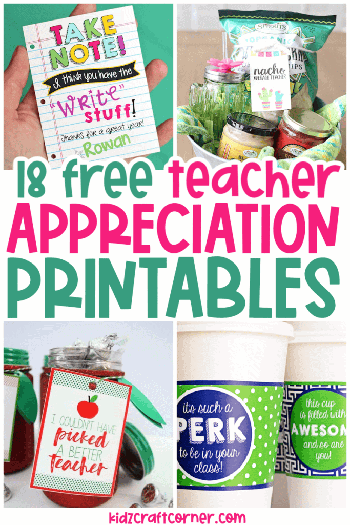 pin collage of teacher appreciation gifts