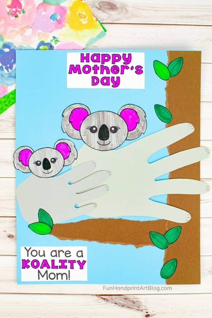 handprint koala mom and baby craft