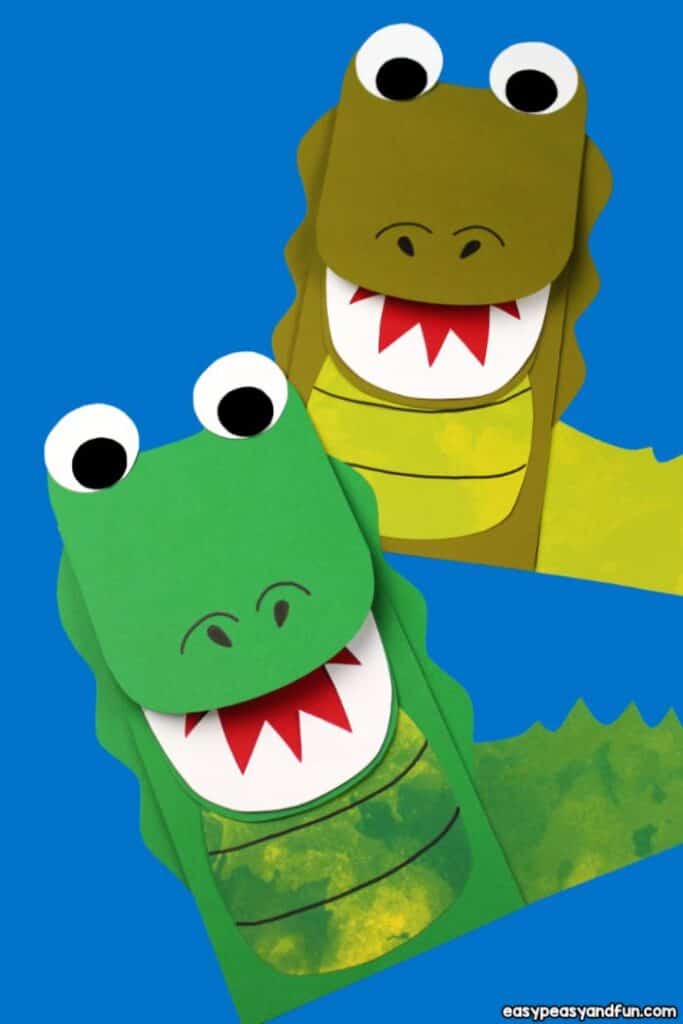 crocodile paper bag puppets