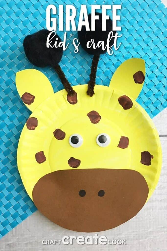 giraffe paper plate craft