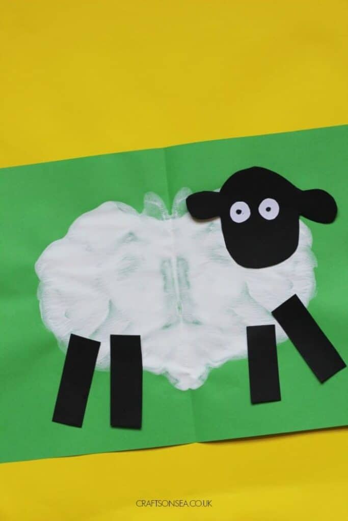 sheep craft created with a paint splat