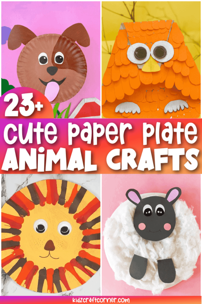 pinterest collage of paper plate animal crafts