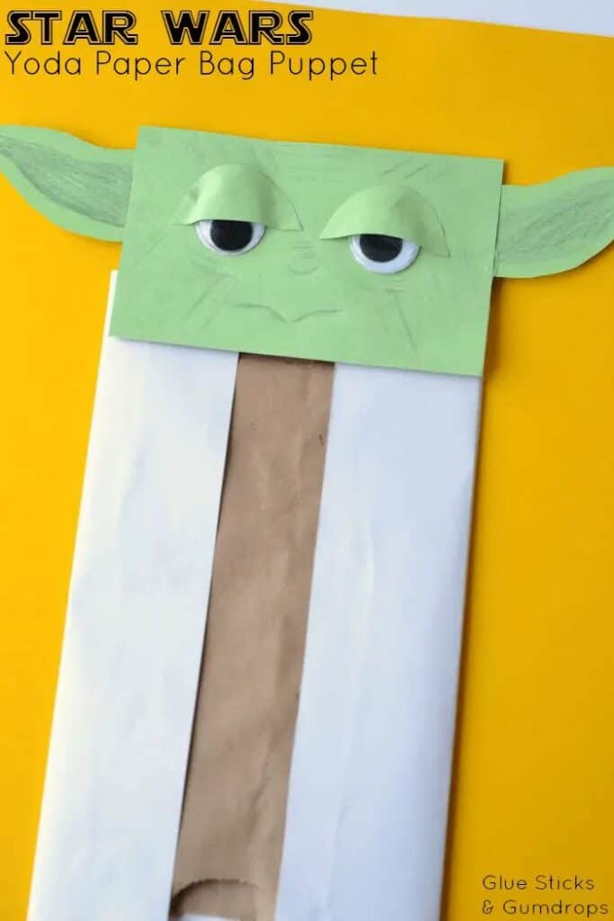 yoda paper bag puppet