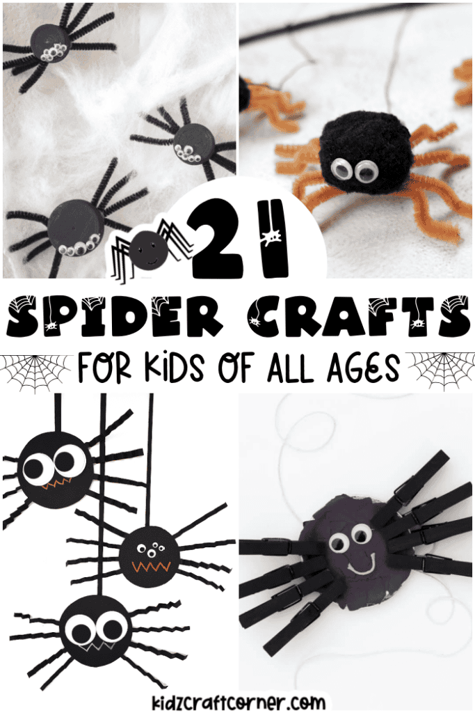 pinterest collage of spider crafts with text overlay