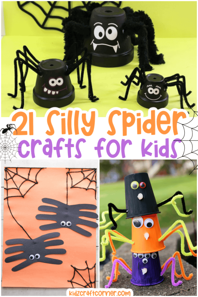 silly spider crafts collage with text