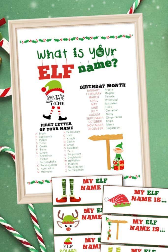 whats your elf name printable