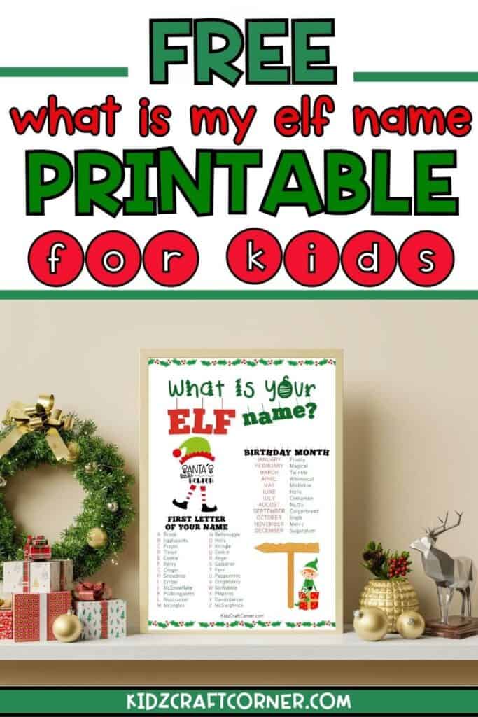 elf name printable