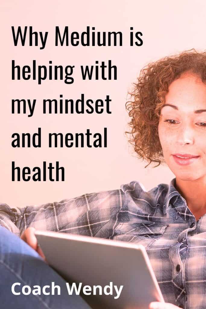 Woman reading online.  Why Medium is helping with my mindset and mental health.