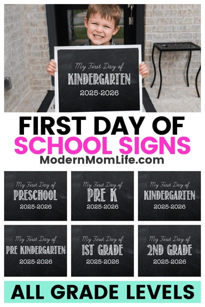 First Day of School Signs Printables