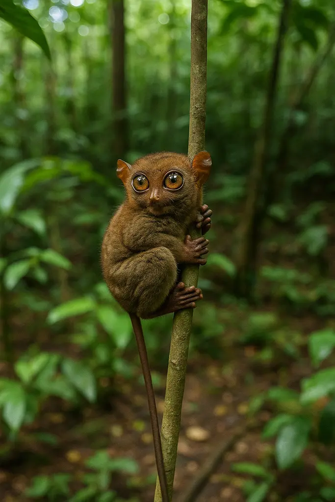A tarsier in its natural habitat in the Davao area.
