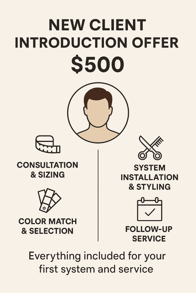 Exclusive Introduction Offer free consultation mens hair solutions