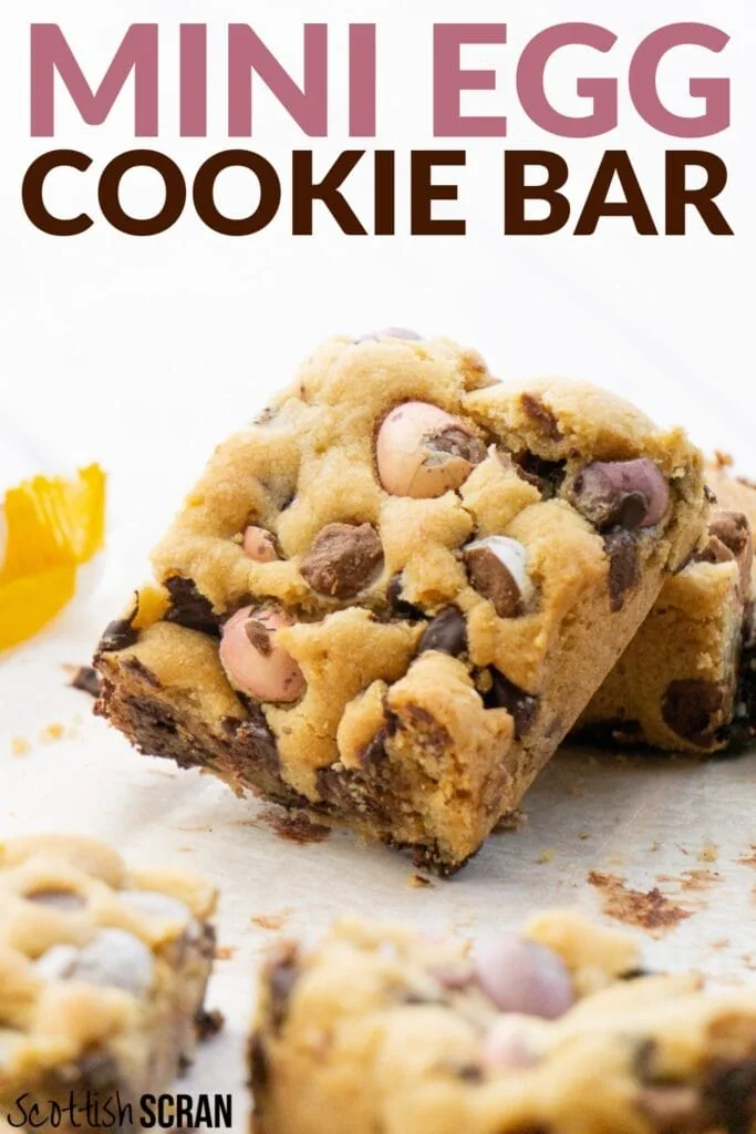 Mini Egg Cookie Bar Traybake - Pin