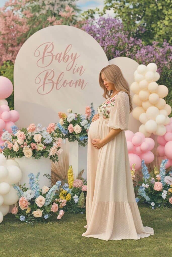 baby shower themes - baby in bloom