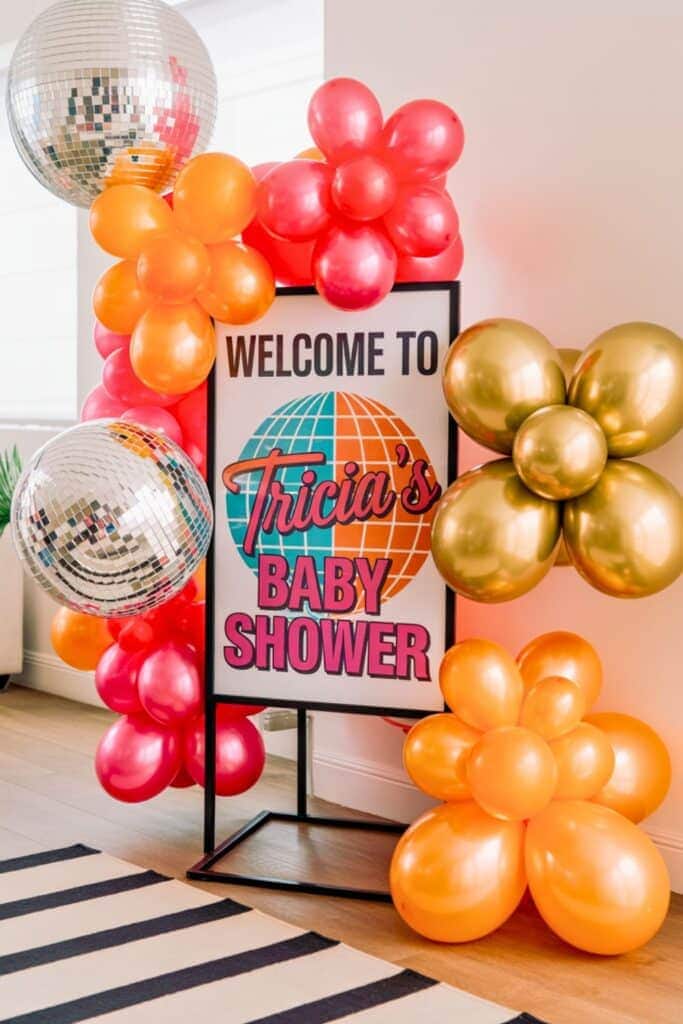 baby shower themes - disco baby shower