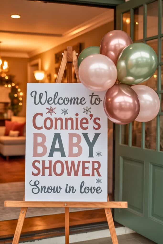 snow in love baby shower theme